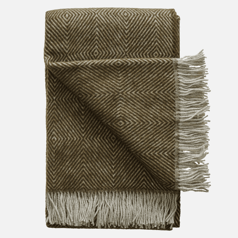 Scandinavian Wool Throw, Diamond Pattern