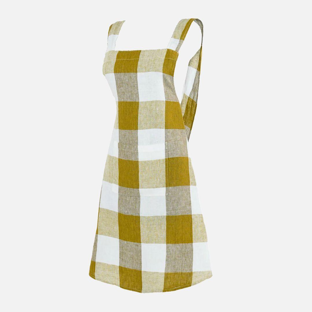 Checkered Linen Apron