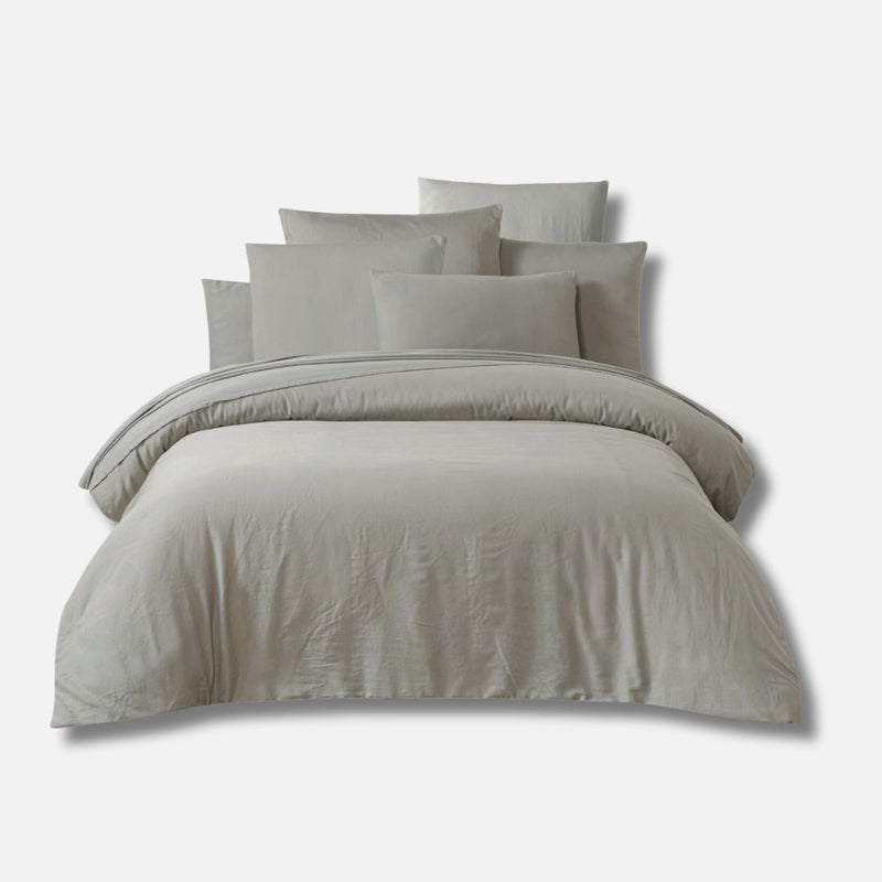 Housse de couette en satin de coton lavé